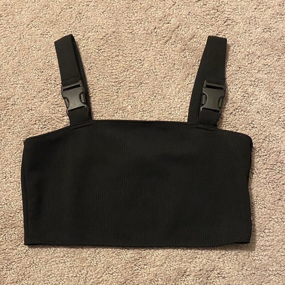 Princess Polly Black Crop Top Size S